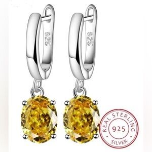 New 🎁 Citrine and Sterling Sterling Silver Earrings
